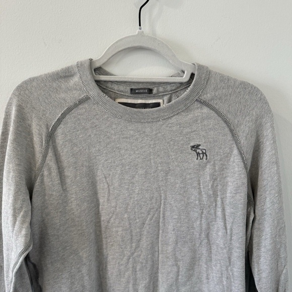 VINTAGE Abercrombie & Fitch Shirt Mens Small Grey Muscle Y2K 90s Thermal Preppy - Picture 6 of 6